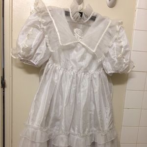 White ruffle dress